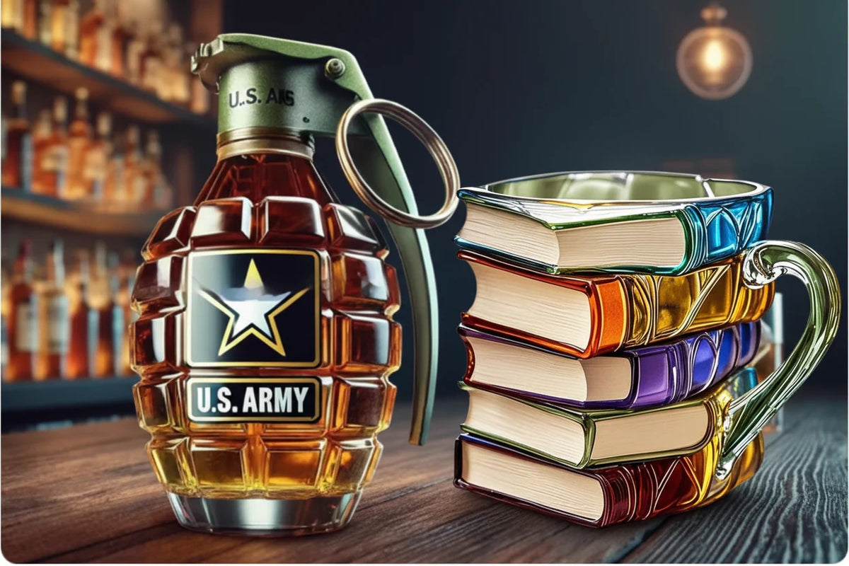 Painted book mug, view 3