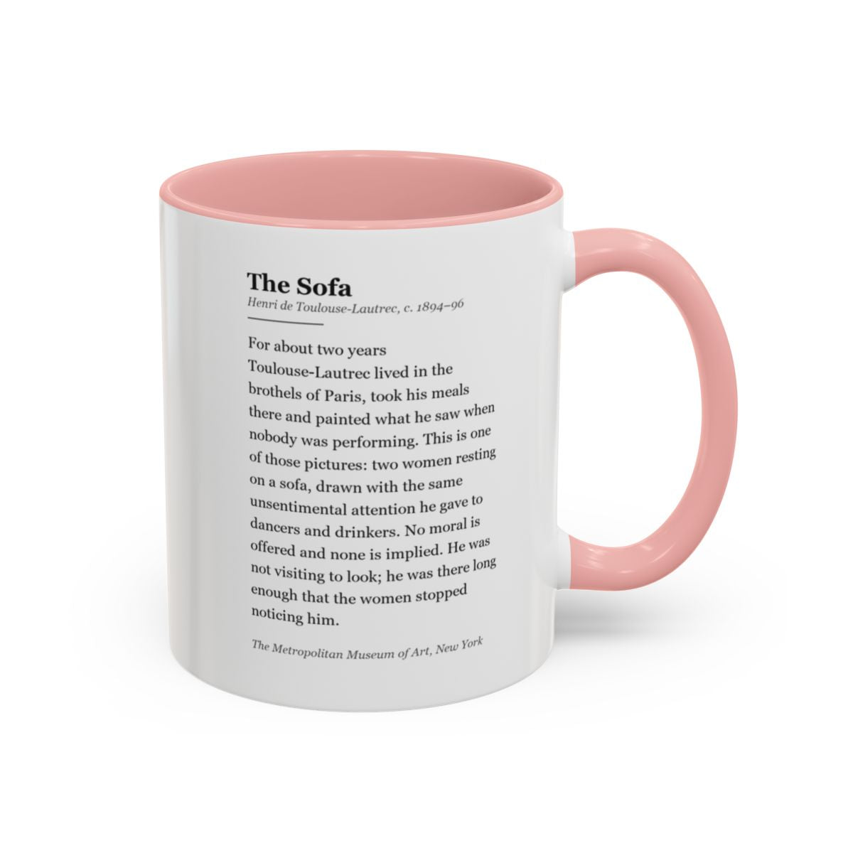 #58 The Sofa mug — the story of the painting, on the face the drinker reads