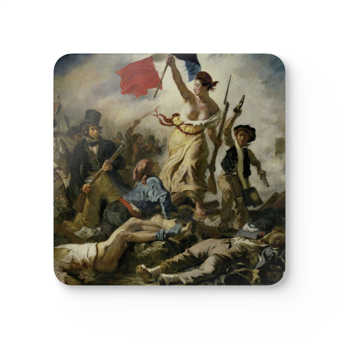 Liberty Leading the People printed on a Coaster Rizz coaster
