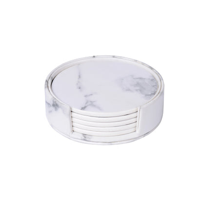 Marble Pattern Coaster Pu Double-sided Leather Bar, view 3