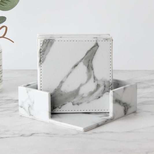 Marbled leather coaster