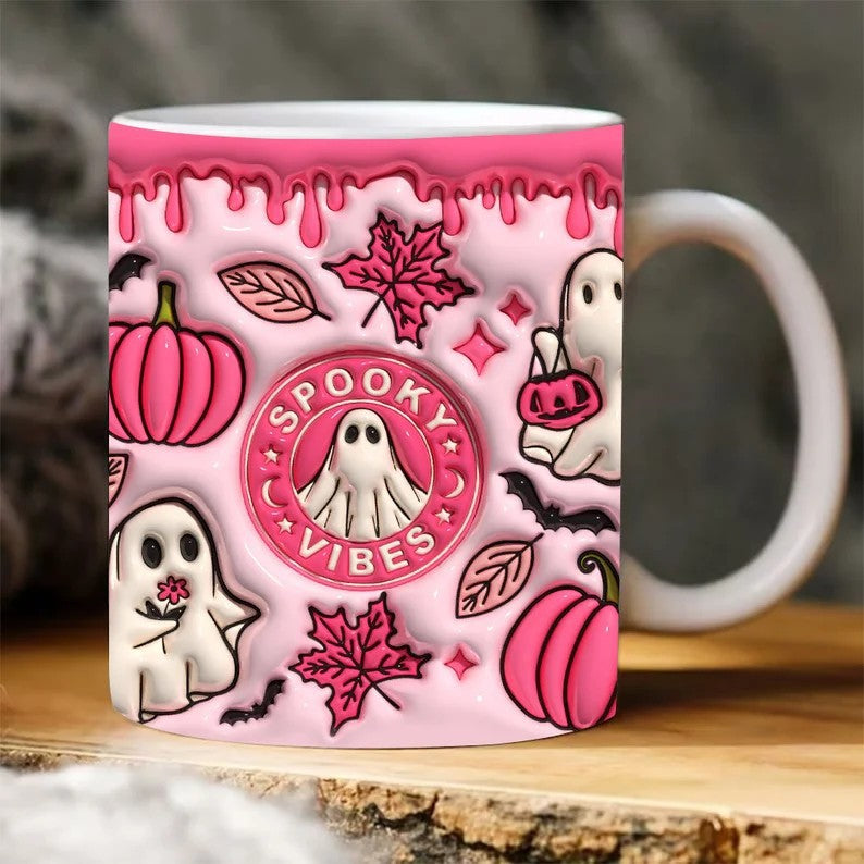 Halloween pumpkin coffee mug, view 3