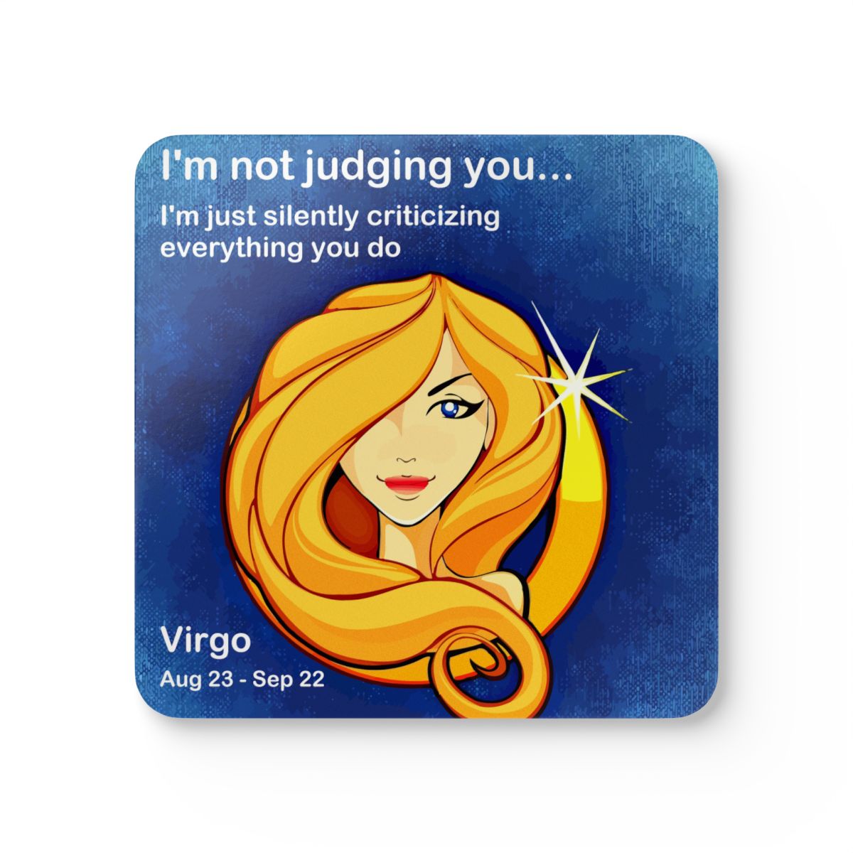 #10 Silently Virgo — one coaster from the set, face on