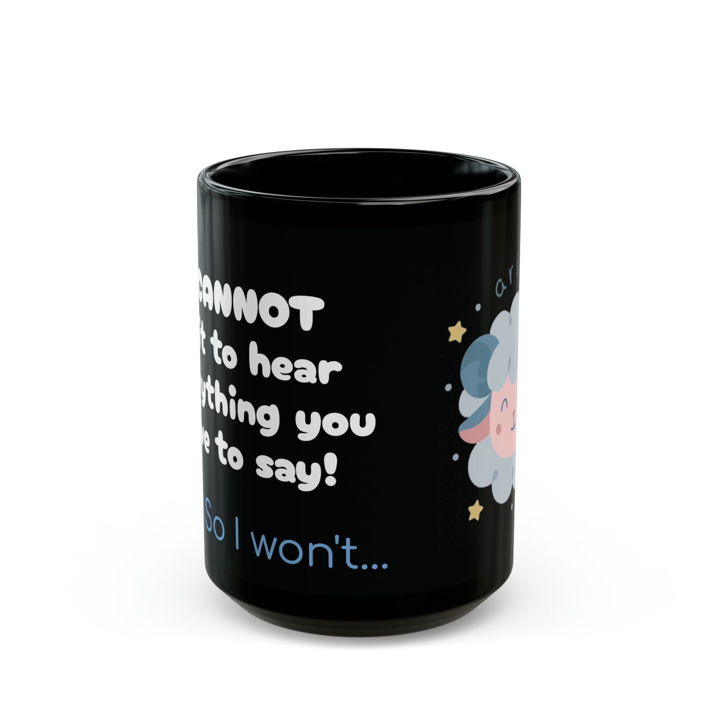 #9 Impatient Aries *Black* Mug [THE PERFECT SET WITH STYLE #9 Coaster!]