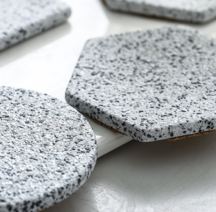 Granite Pattern Ceramic Coaster Tea Cup Pad, view 2