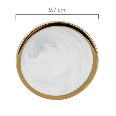 Marble gold plated ceramic coaster, view 3