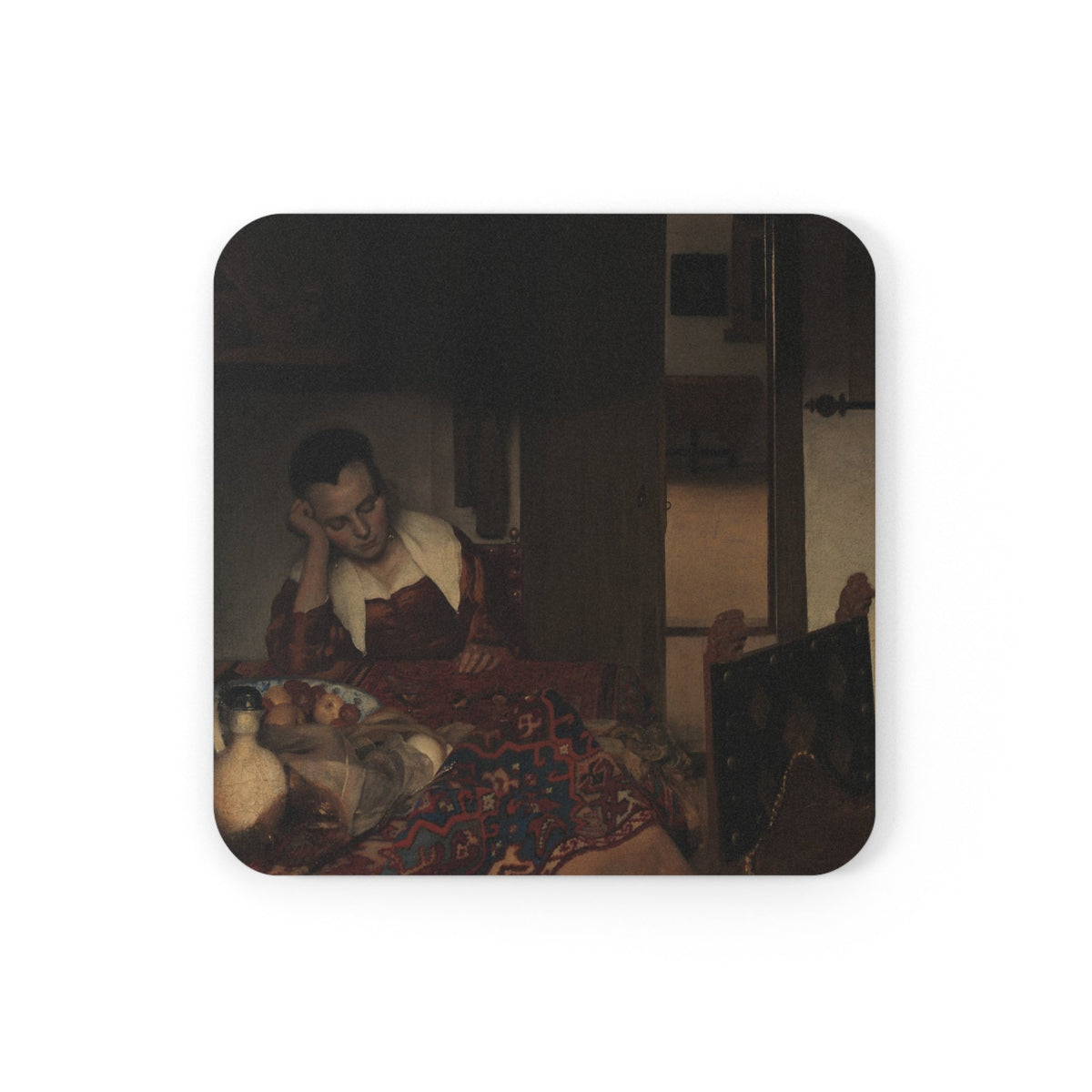 Coaster printed with A Maid Asleep