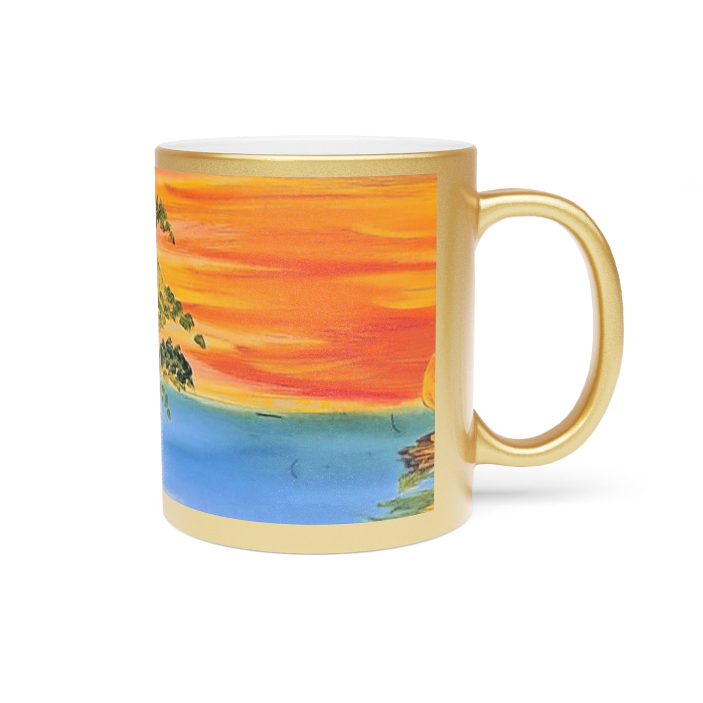 #13 Oasis — Metallic Gold Mug, 11oz