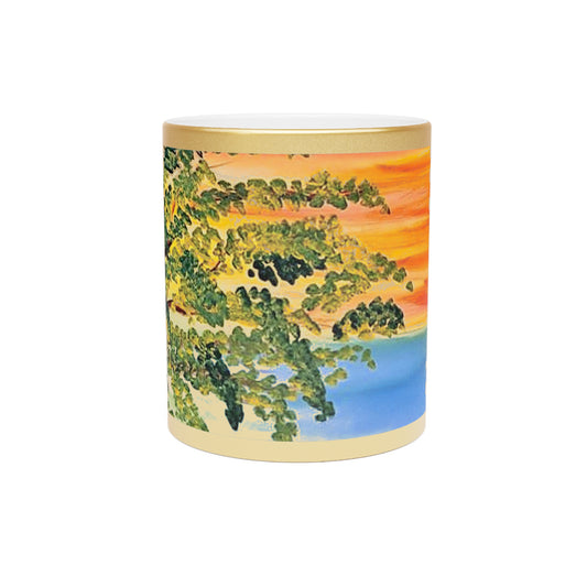 #13 Oasis — Metallic Gold Mug, 11oz
