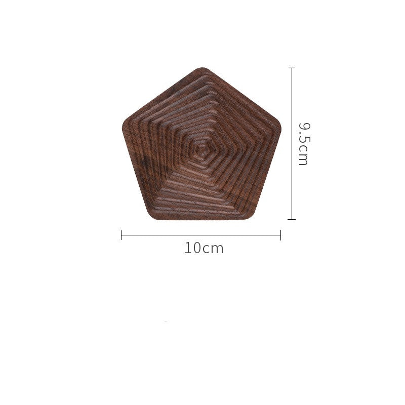 Black walnut geometric wood coaster