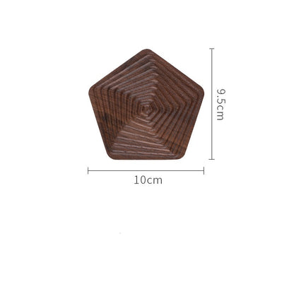 Black walnut geometric wood coaster