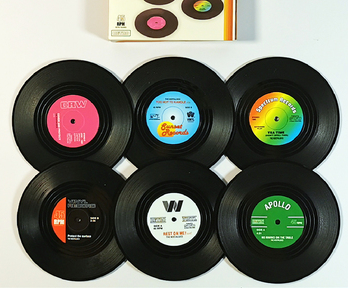 Retro nostalgic vinyl record coaster