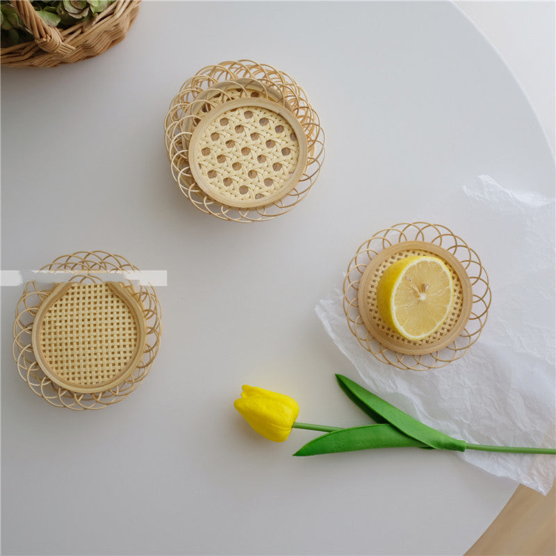 Bamboo woven coaster