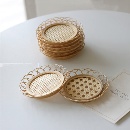 Bamboo woven coaster, view 3