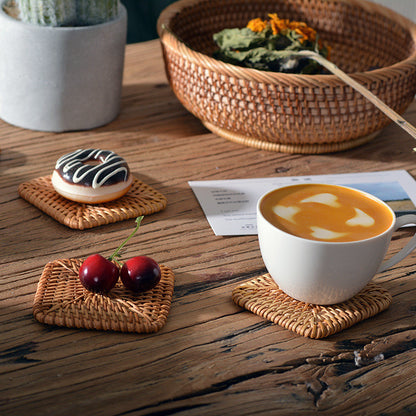 Vietnam rattan woven coaster, view 2