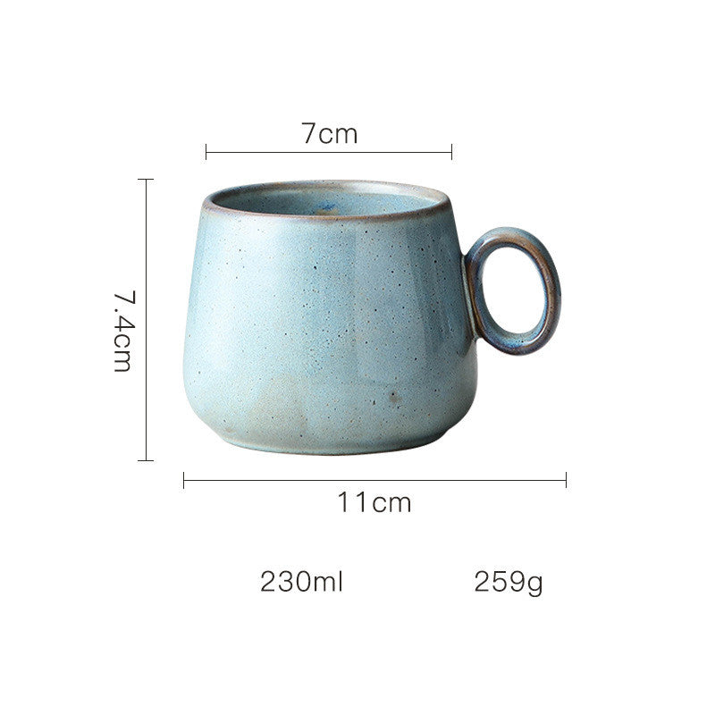 Retro kiln ceramic coffee cup, view 2