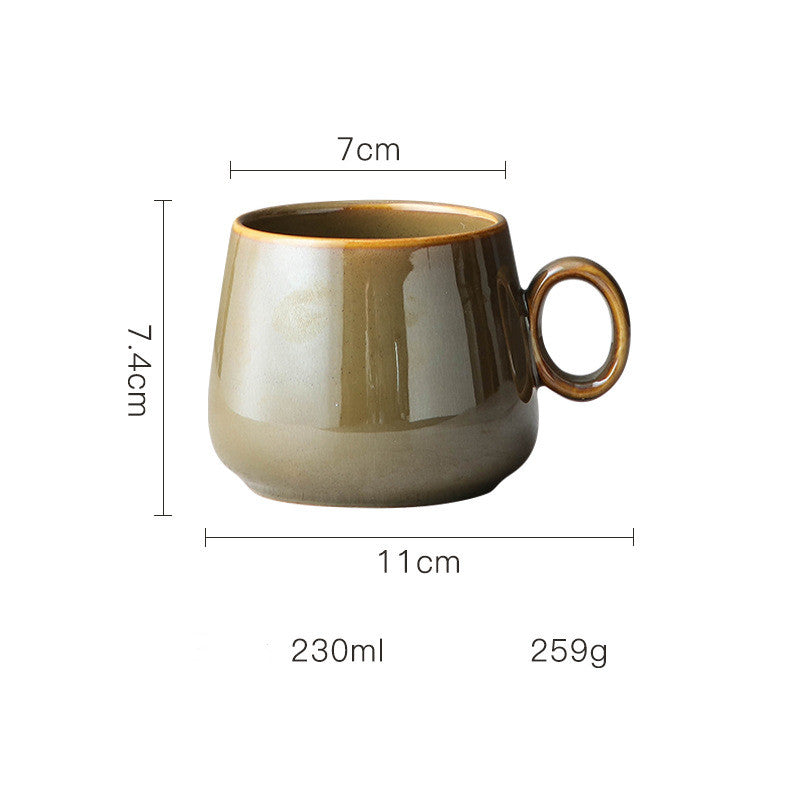 Retro kiln ceramic coffee cup, view 3
