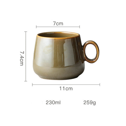 Retro kiln ceramic coffee cup, view 3