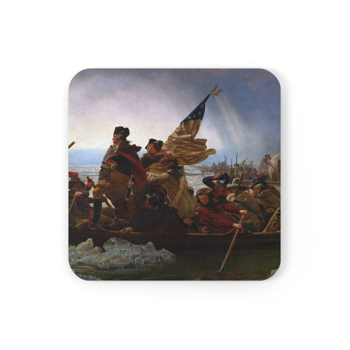 Coaster printed with Washington Crossing the Delaware