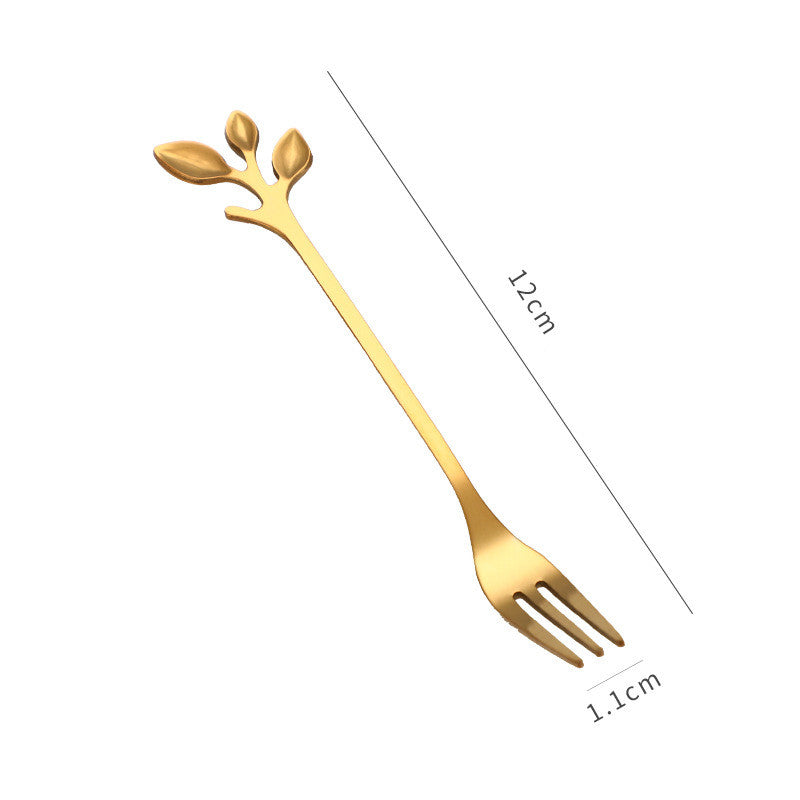 Leaf dessert fork, view 3