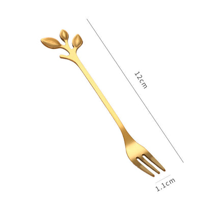 Leaf dessert fork, view 3