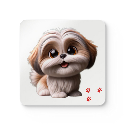 #2 Chuppi the Shih Tzu — one coaster from the set, face on