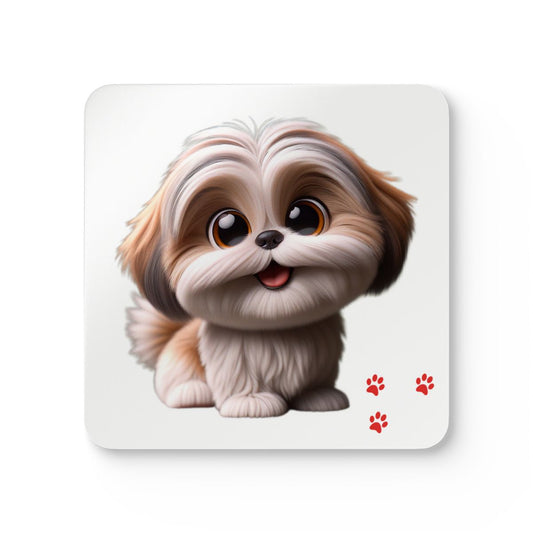 #2 Chuppi the Shih Tzu — one coaster from the set, face on