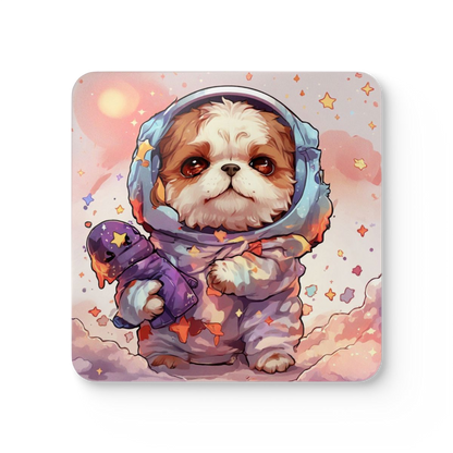 #20 Shih-Tzu-Naut — one coaster from the set, face on