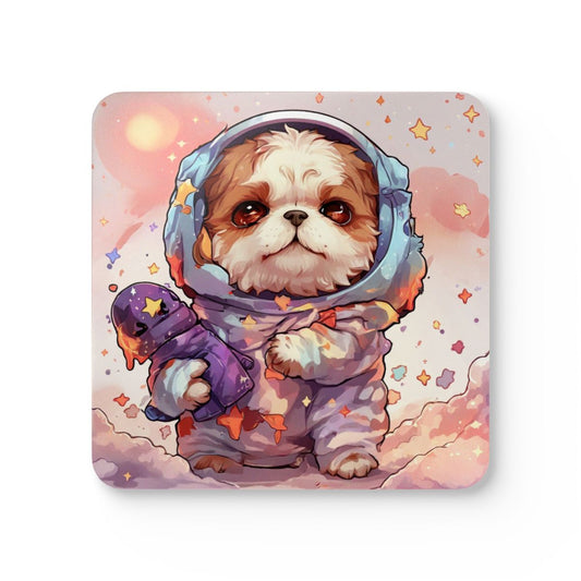 #20 Shih-Tzu-Naut — one coaster from the set, face on