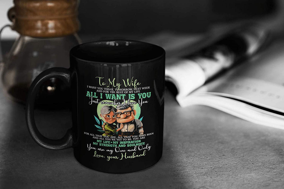 Black ceramic coffee mug
