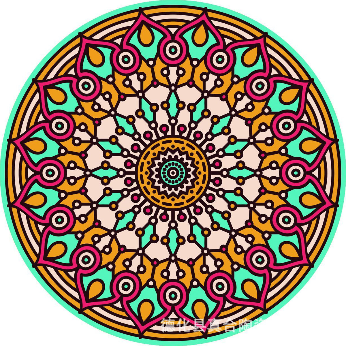 Mandala flower ceramic absorbent coaster, view 3