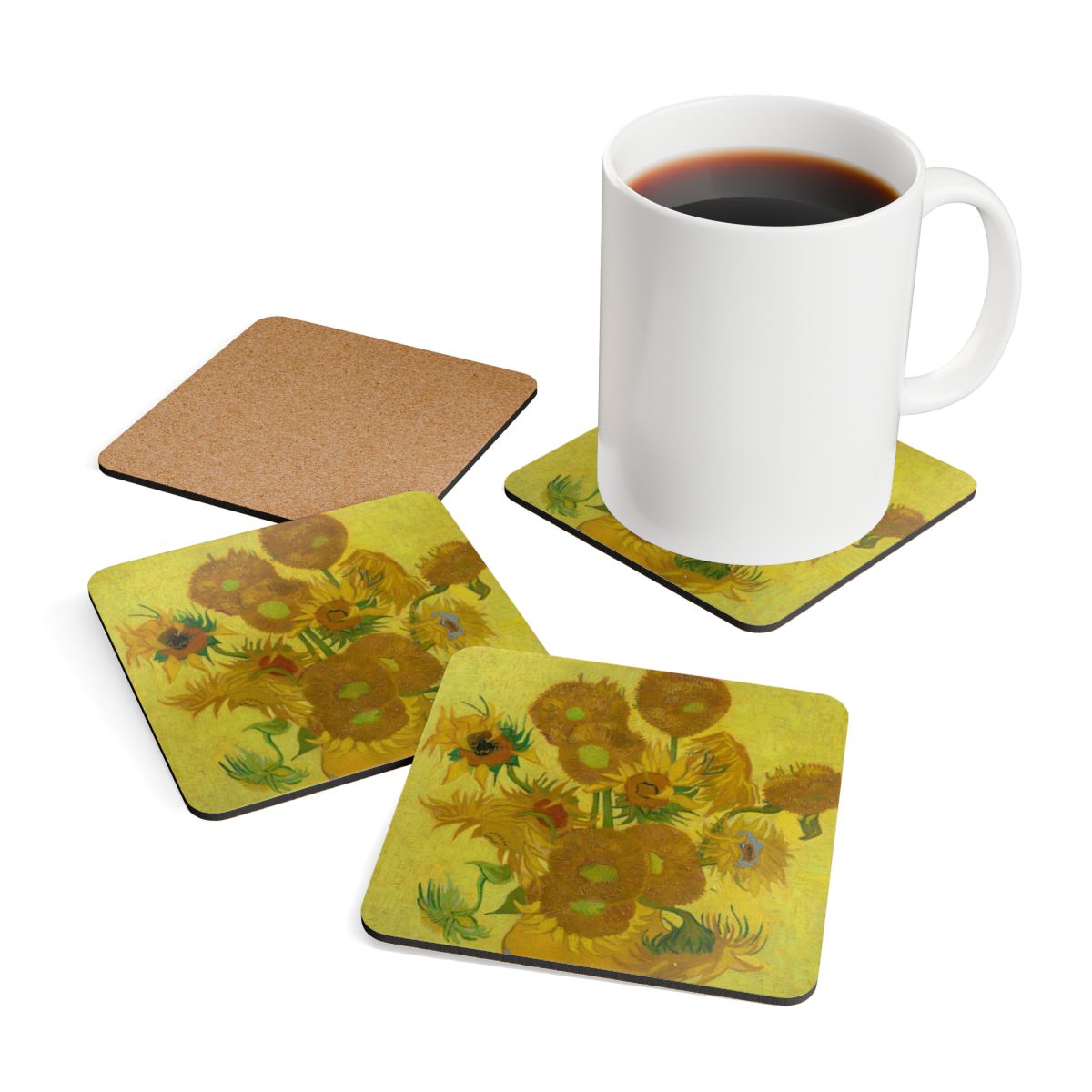 #23 Sunflowers — the set of four on a table