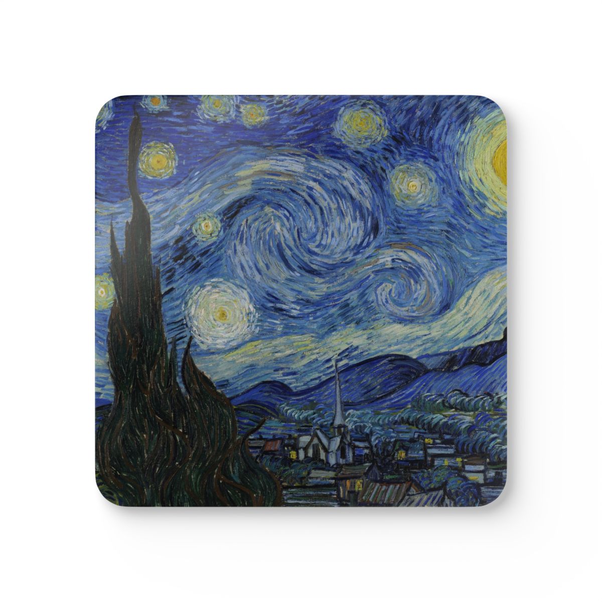 #27 The Starry Night — one coaster from the set, face on
