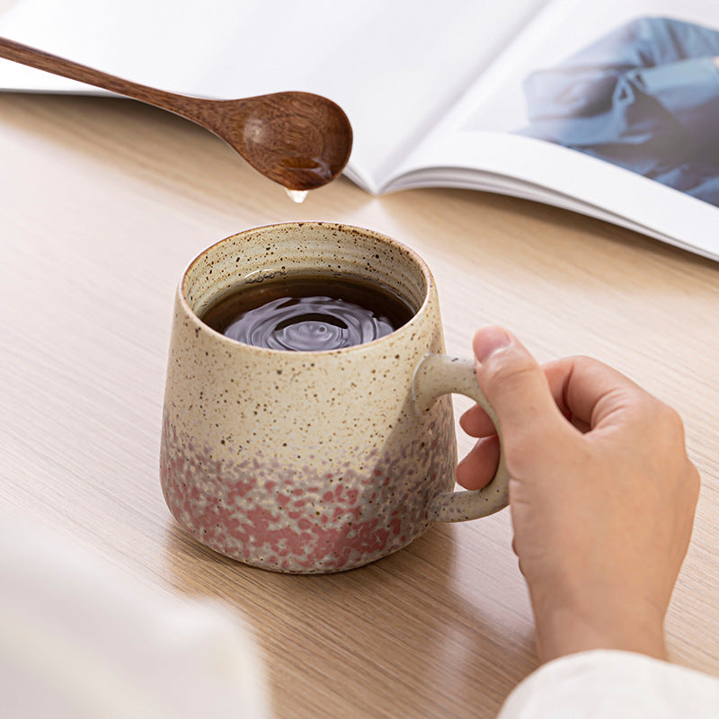 Kiln-fired yellow coffee mug, view 3