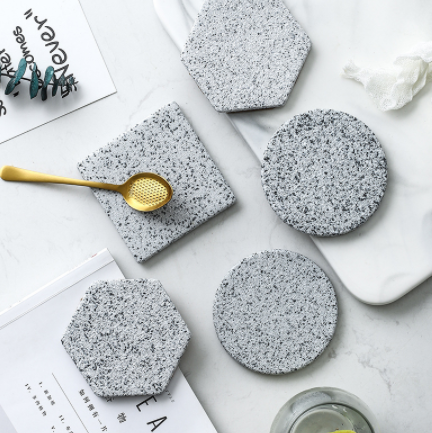 Granite Pattern Ceramic Coaster Tea Cup Pad, view 3