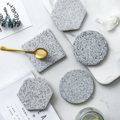 Granite Pattern Ceramic Coaster Tea Cup Pad, view 3