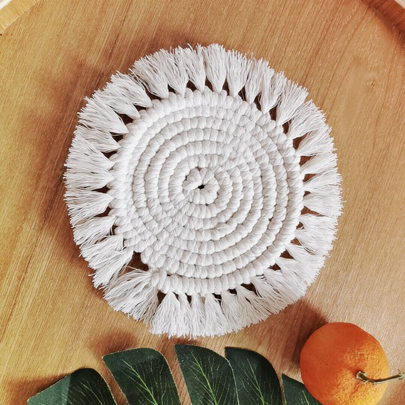 Bohemian woven coaster, view 3