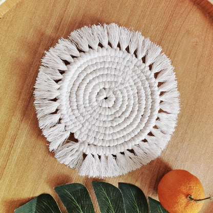 Bohemian woven coaster, view 3