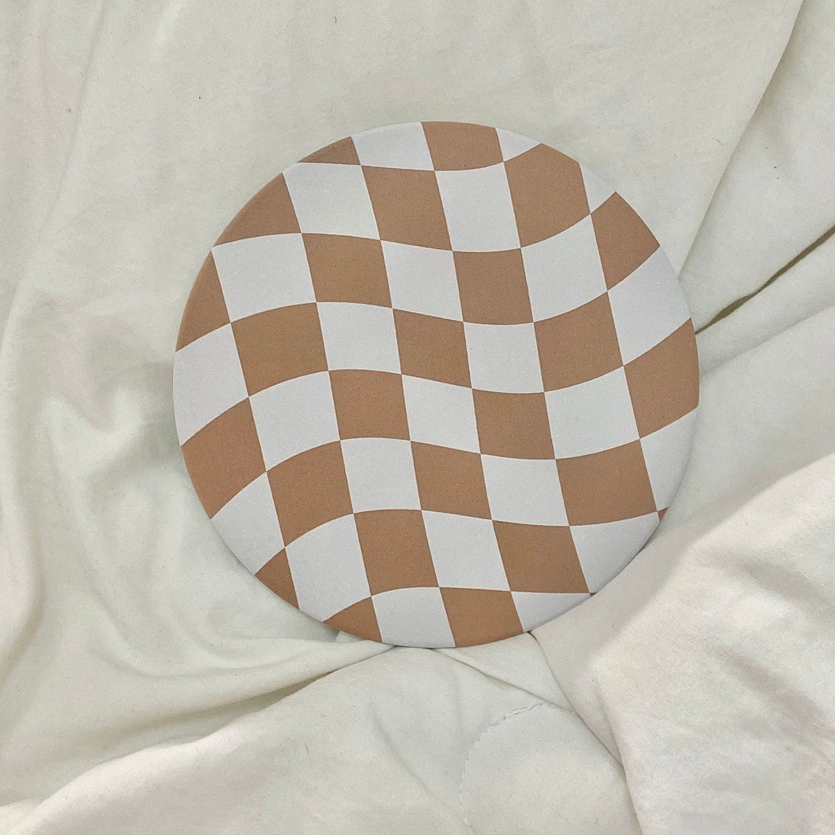 Ceramic checkerboard love coaster, view 2