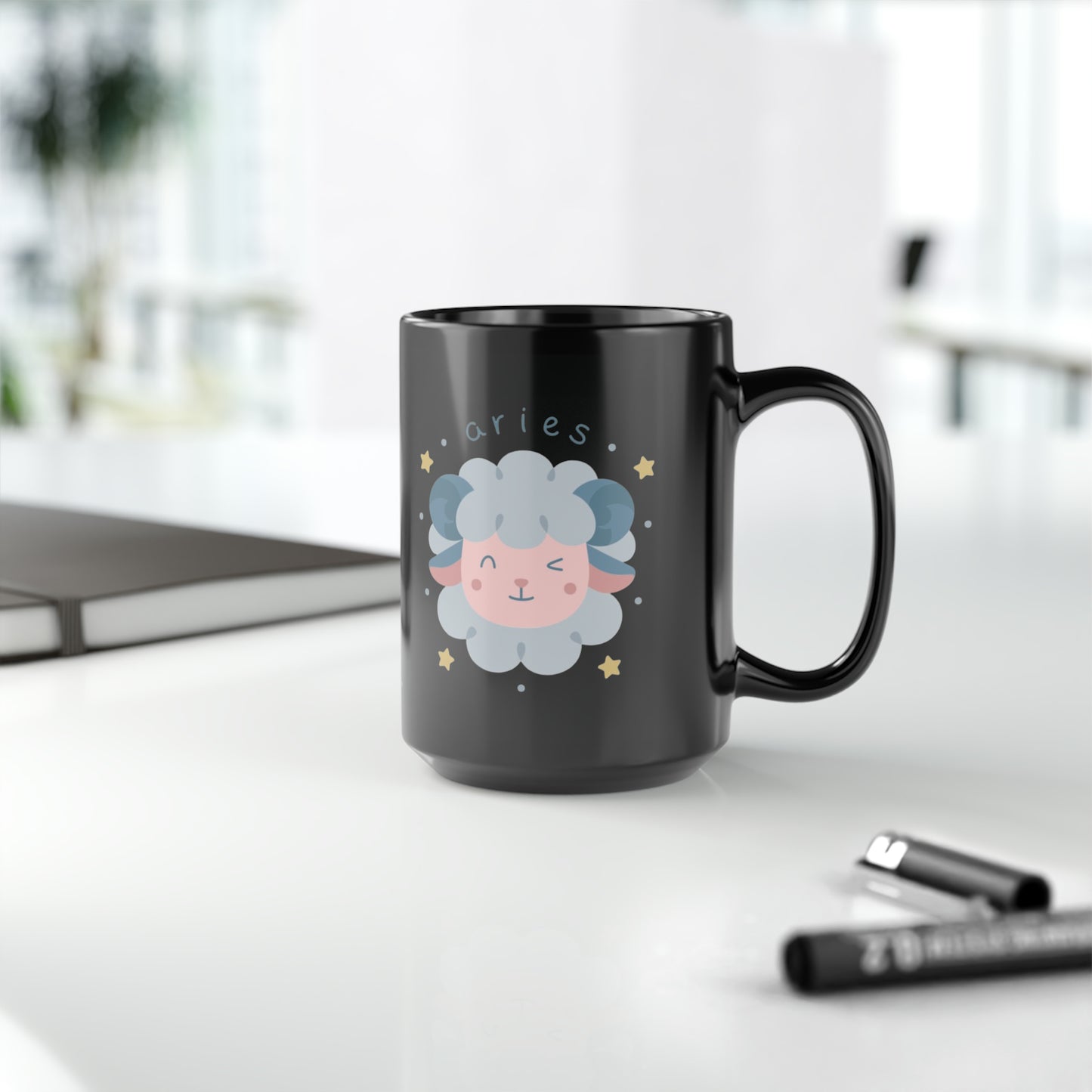 #9 Impatient Aries *Black* Mug [THE PERFECT SET WITH STYLE #9 Coaster!]