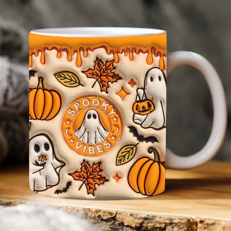 Halloween pumpkin coffee mug, view 2