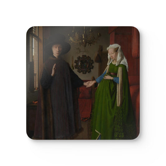 #36 The Arnolfini Portrait — one coaster from the set, face on