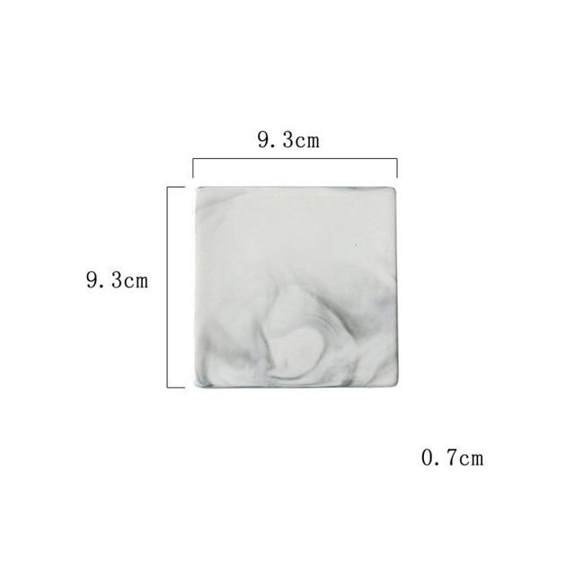 Grey white marble coaster, view 3