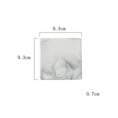 Grey white marble coaster, view 3