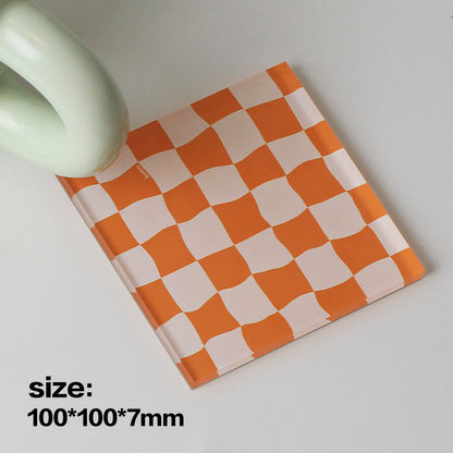 Acrylic checkerboard coaster