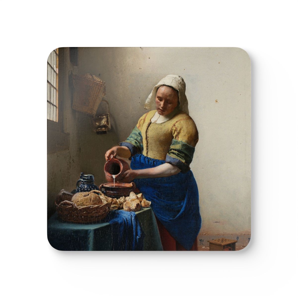 #41 The Milkmaid — one coaster from the set, face on