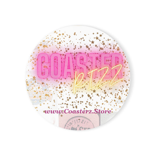 #1 Coaster Rizz Branded round coaster, the printed design