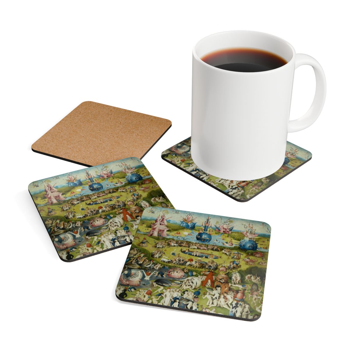 #45 The Garden of Earthly Delights — the set of four on a table