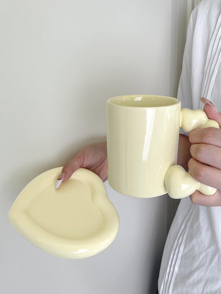Yellow cup and saucer set, view 3