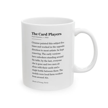 #47 The Card Players mug — the story of the painting, on the face the drinker reads